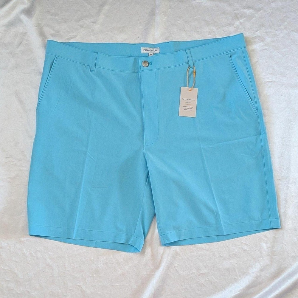 New Peter Millar Men's Shackleford Performance Hybrid Shorts Blue Size 40